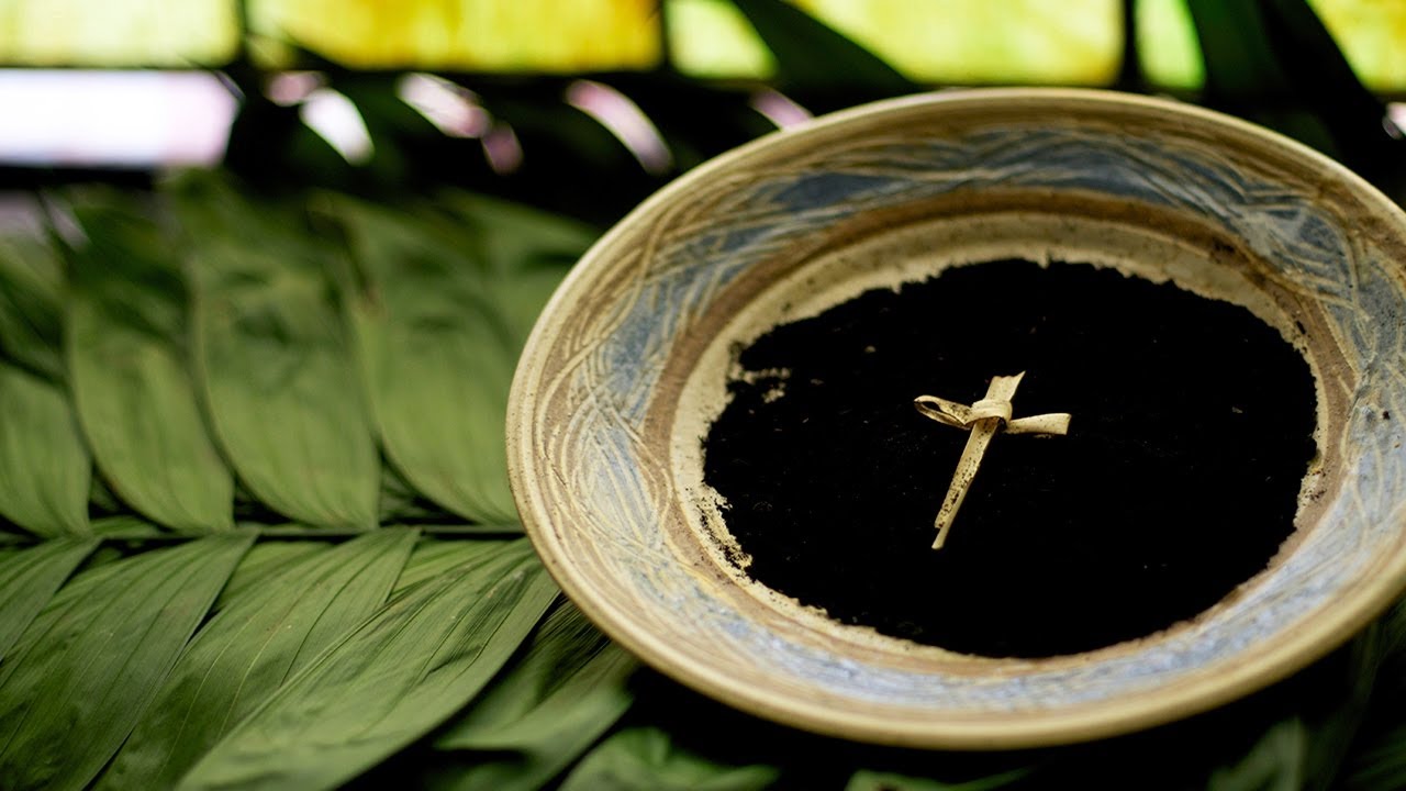 Ash Wednesday with ashes and palms