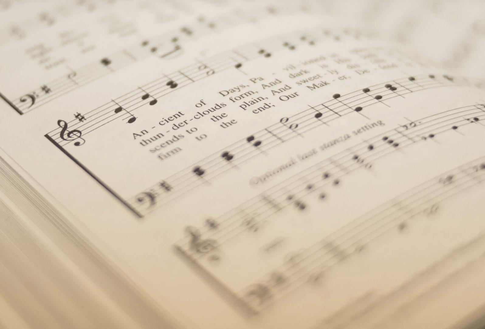Page in Hymnal