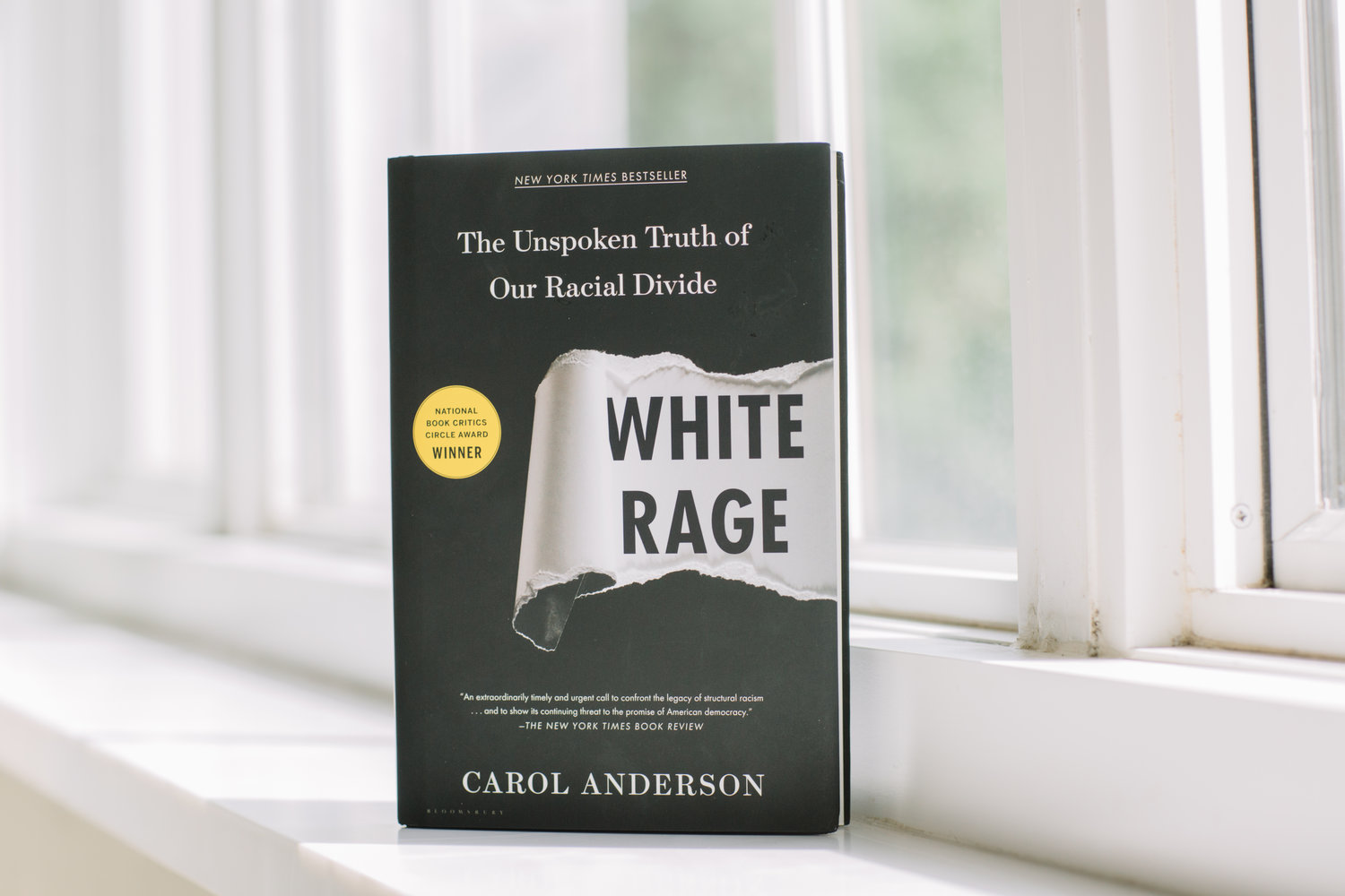 White Rage book on window ledge